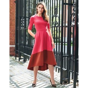 Elegant Pink and Brown Women's Dress